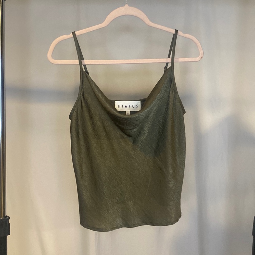 Hiatus Olive Green Spaghetti Strap Top